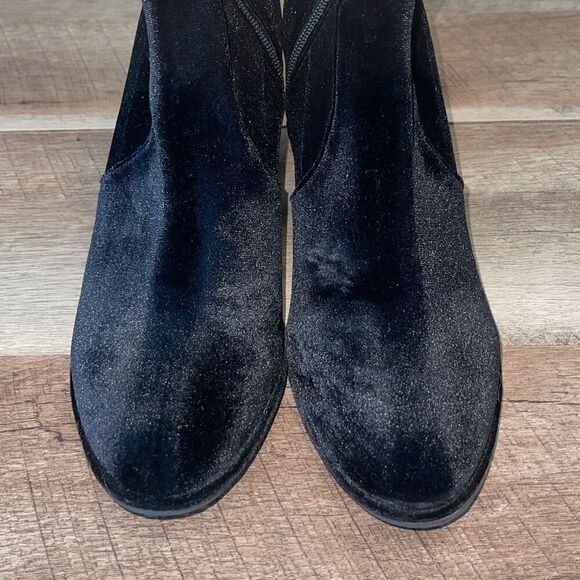 Marc Fisher Womens Lizzy Stretch Textile Velvet Block Heeled Boots Black Size 10 - Picture 8 of 11
